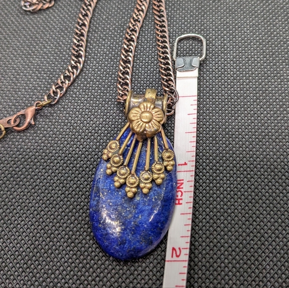 Lapis Lazuli Precious Stone Necklace - Picture 10 of 11